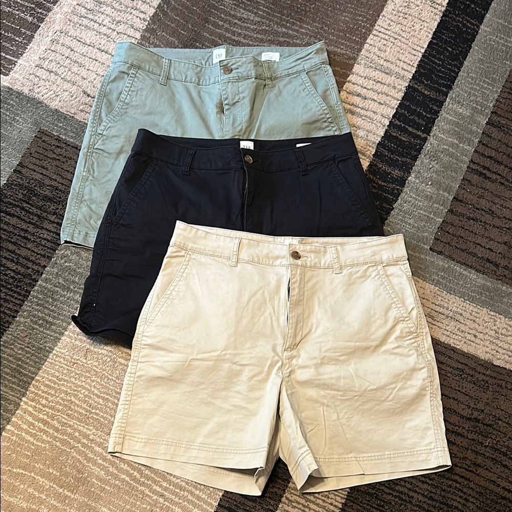 Women’s Gap Casual Girlfriend Shorts - Black, Tan, Green